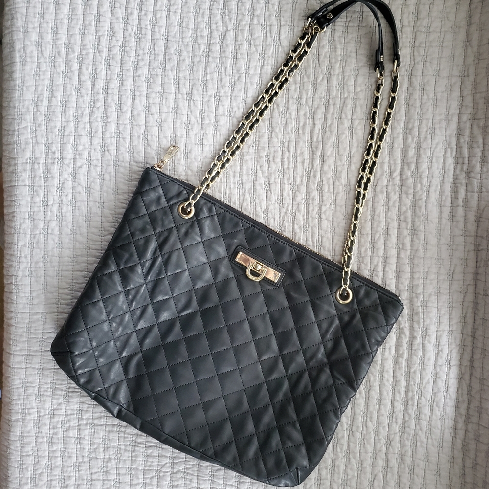 DKNY Black Quilted Leather Purse